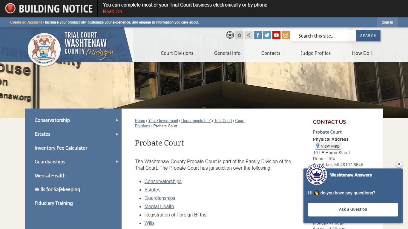 Probate Court | Washtenaw County, MI